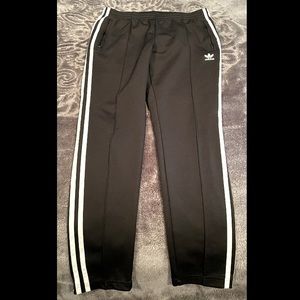 adidas Originals Black Track Pants with White Stripes